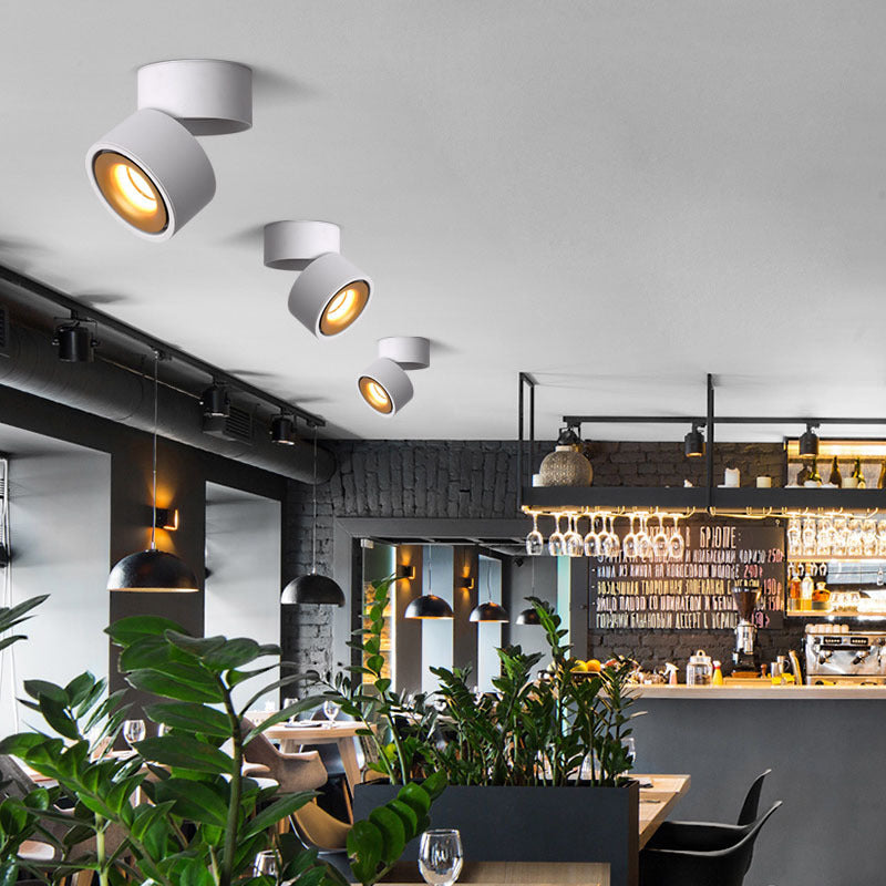 Cylinder Shape LED Ceiling Lamp Modern Aluminium 1 Light Flush Mount for Dining Room