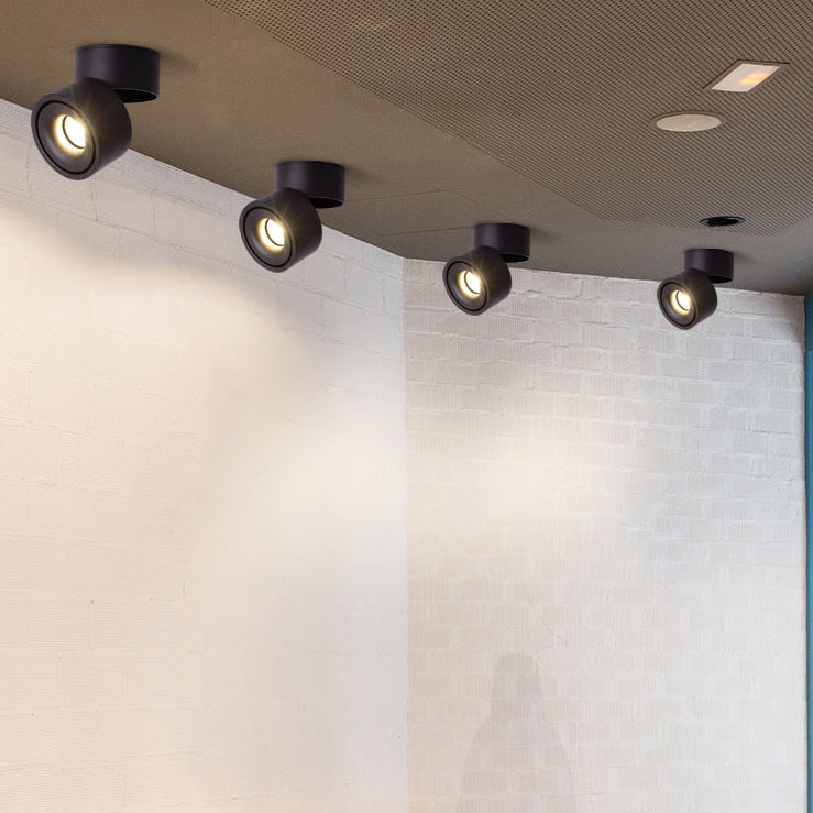 Cylinder Shape LED Ceiling Lamp Modern Aluminium 1 Light Flush Mount for Dining Room