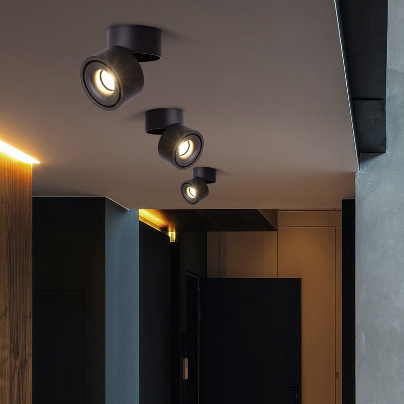 Cylinder Shape LED Ceiling Lamp Modern Aluminium 1 Light Flush Mount for Dining Room