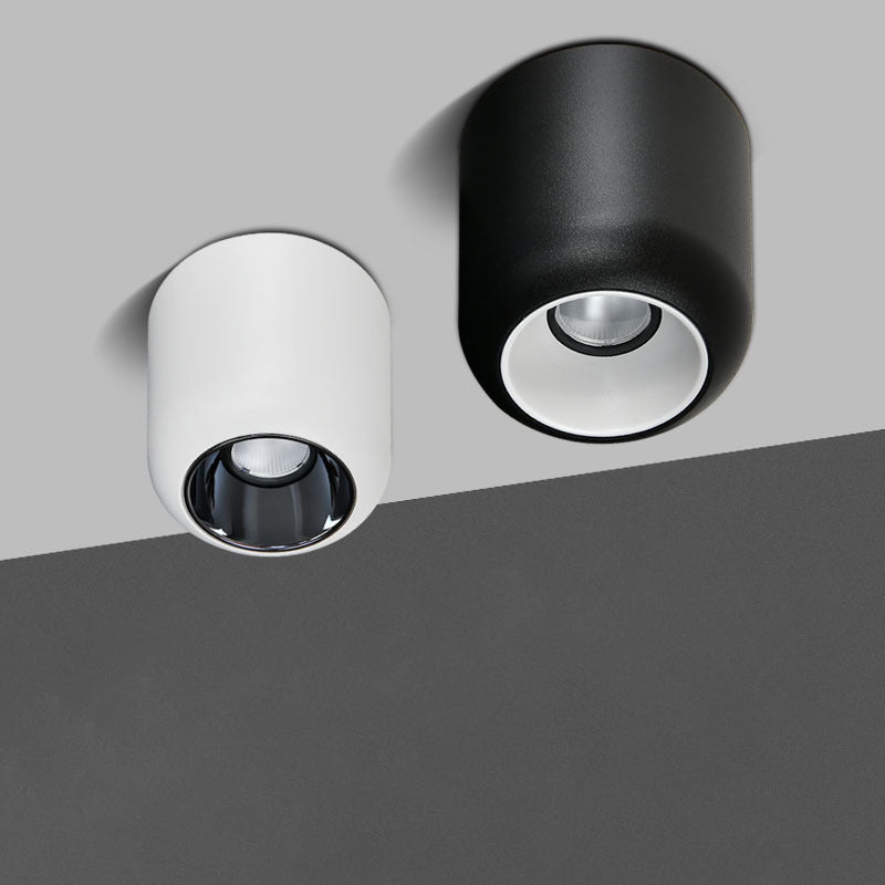 Lámpara de techo LED con forma de cilindro, montaje empotrado de 1 luz de aluminio moderno para hotel de pasillo