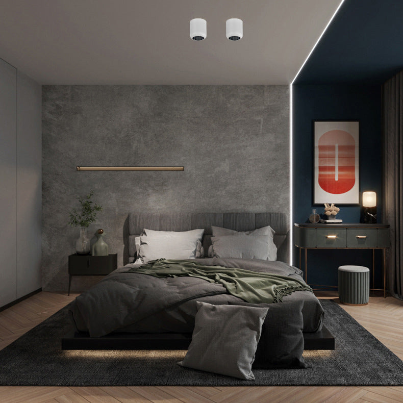 Lámpara de techo LED con forma de cilindro, montaje empotrado de 1 luz de aluminio moderno para hotel de pasillo