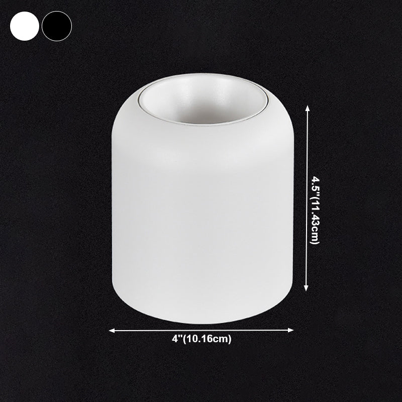 Lámpara de techo LED con forma de cilindro, montaje empotrado de 1 luz de aluminio moderno para hotel de pasillo