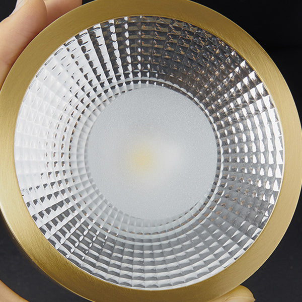 Plafonnier LED en forme de cylindre moderne en cuivre à 1 lumière encastré pour couloir et salon