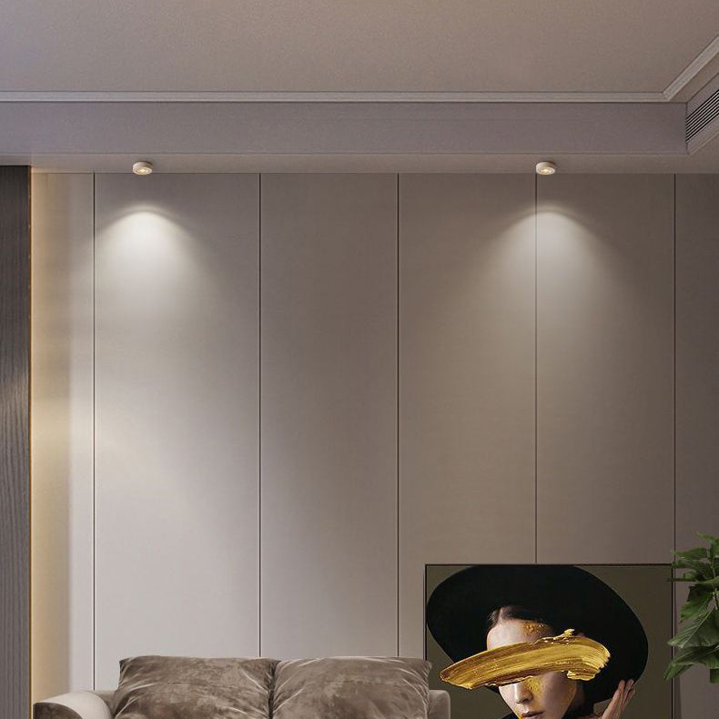 Cylinder Shape LED Ceiling Lamp Modern Aluminium 1 Light Flush Mount for Study Living Room