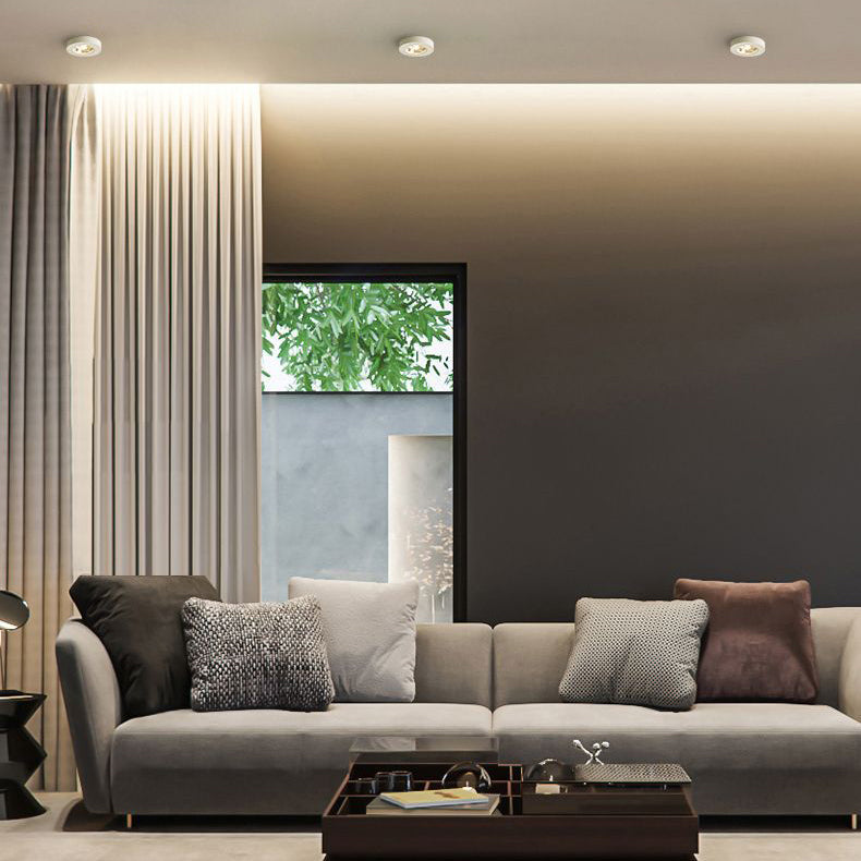 Cylinder Shape LED Ceiling Lamp Modern Aluminium 1 Light Flush Mount for Study Living Room