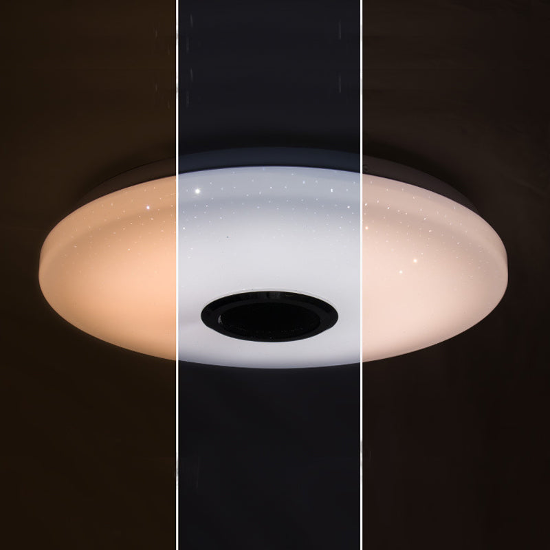 Plafonnier intelligent de forme ronde en acrylique moderne à 1 lumière pour chambre d'étude