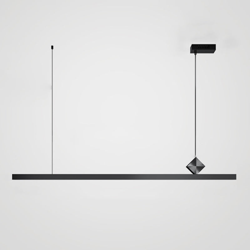 Modern Kitchen Pendant Light Linear Metal Single Light Island Ceiling Light in Black