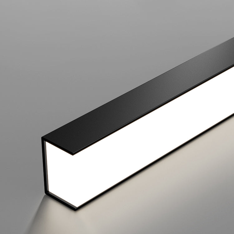 Modern Kitchen Pendant Light Linear Metal Single Light Island Ceiling Light in Black