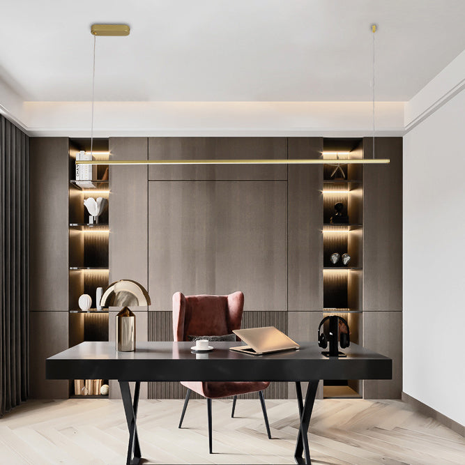 1 Light Linear Island Light Fixture Contemporary Metal Island Chandelier