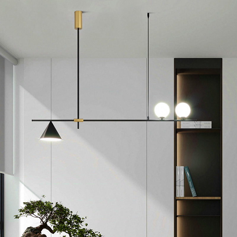 3 Light Sphere Island Light Fixture Contemporary Glass Island Chandelier