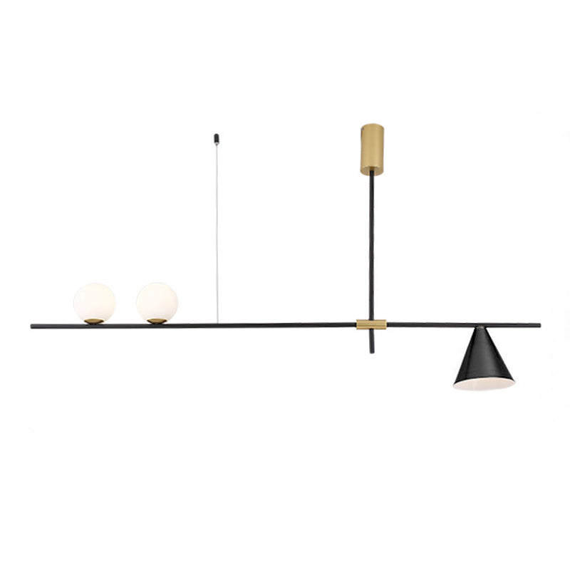3 Light Sphere Island Light Fixture Contemporary Glass Island Chandelier