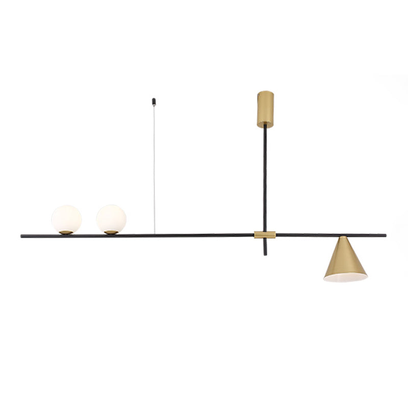 3 lámparas de luz de la isla de luz ligera araña contemporánea de la isla de vidrio