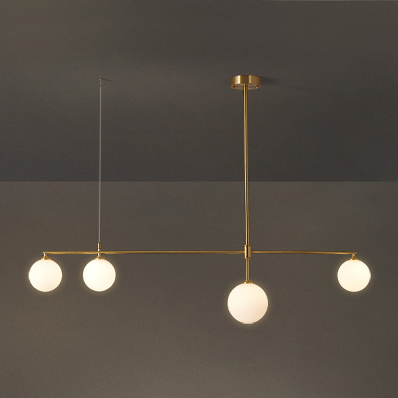 Copper Modern Island Lighting Glass Chandelier Light Fixture for Dining Room