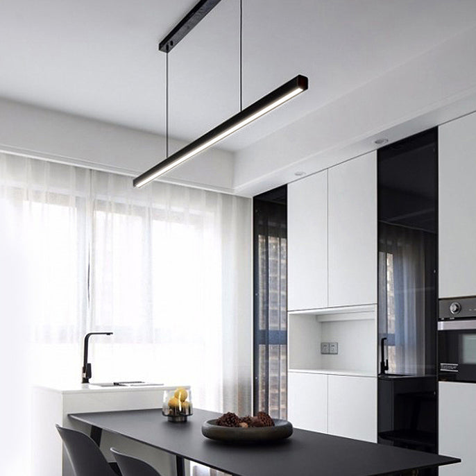 Linear Pendant Lighting Contemporary Metal 1 Light Pendant Light for Kitchen Island