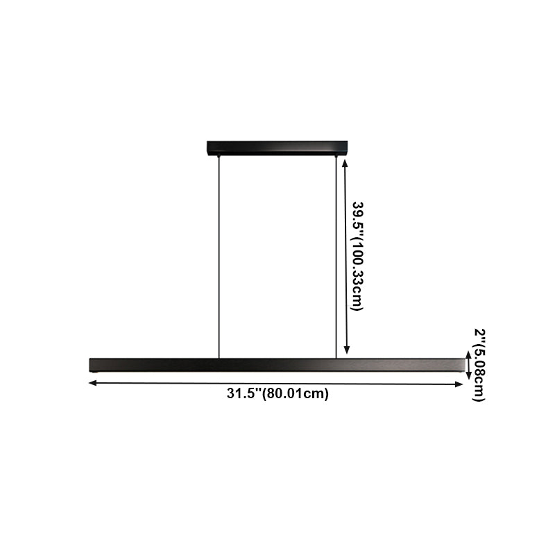 Linear Pendant Lighting Contemporary Metal 1 Light Pendant Light for Kitchen Island