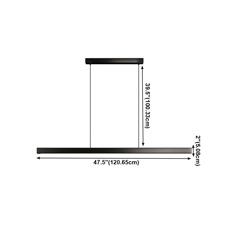 Linear Pendant Lighting Contemporary Metal 1 Light Pendant Light for Kitchen Island