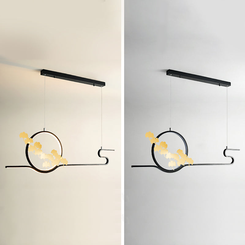 Linear Shape Island Lights Modern Style Metal Two Light Pendant Lights