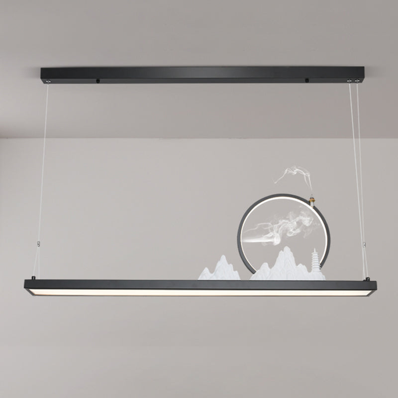 Linear Shape Island Lights Modern Style Metal 2 Light Pendant Lighting