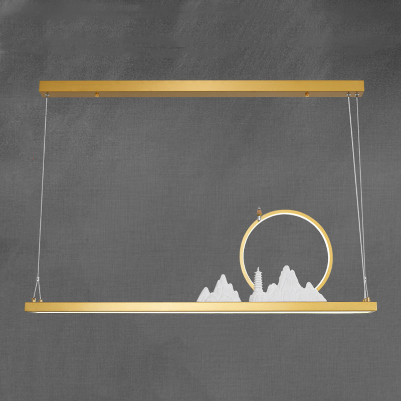 Linear Shape Island Lights Modern Style Metal 2 Light Pendant Lighting