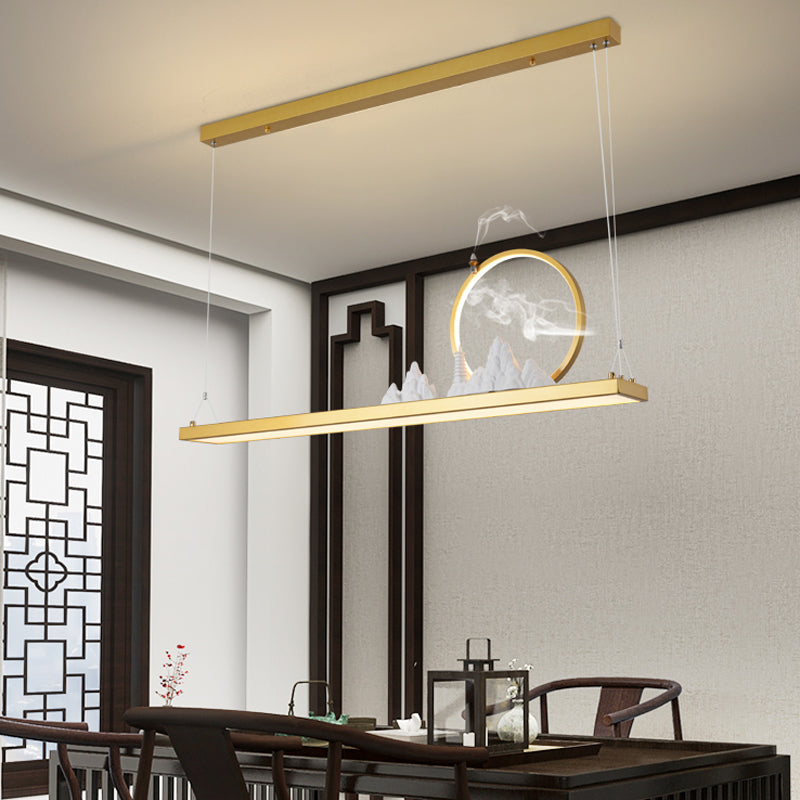 Linear Shape Island Lights Modern Style Metal 2 Light Pendant Lighting