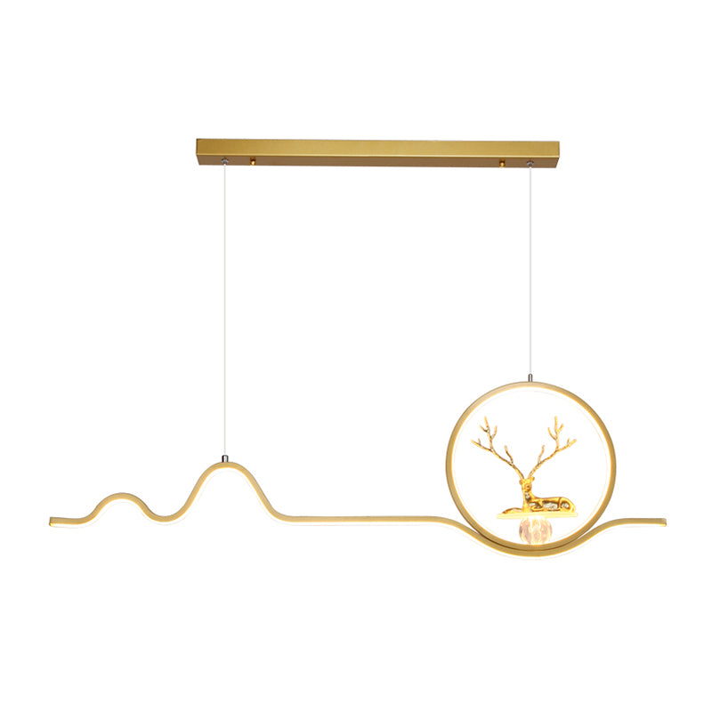 Linear Shape Island Lights Modern Style Metal 2 Light Pendant Lighting