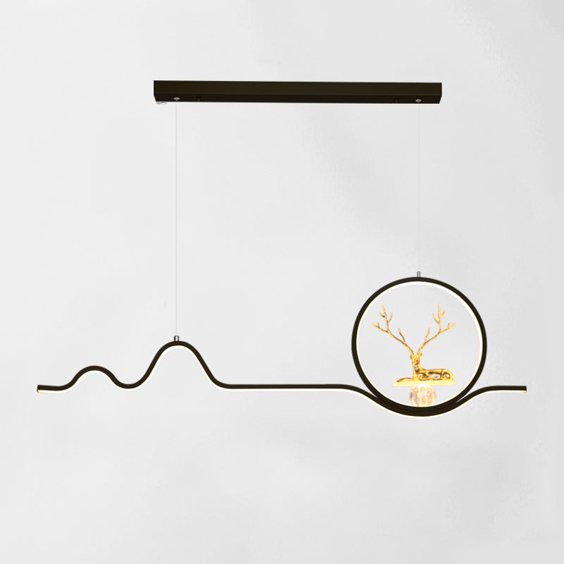 Linear Shape Island Lights Modern Style Metal 2 Light Pendant Lighting