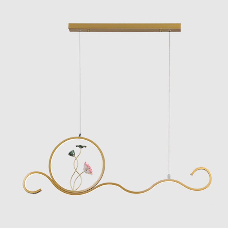 Linear Shape Island Lights Modern Style Metal Two Light Pendant Lighting