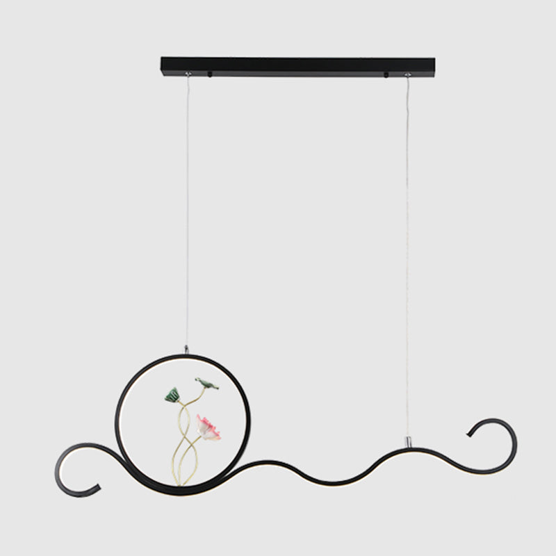 Linear Shape Island Lights Modern Style Metal Two Light Pendant Lighting