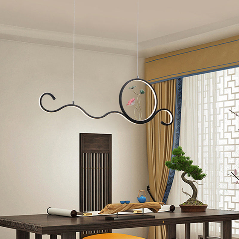 Linear Shape Island Lights Modern Style Metal Two Light Pendant Lighting