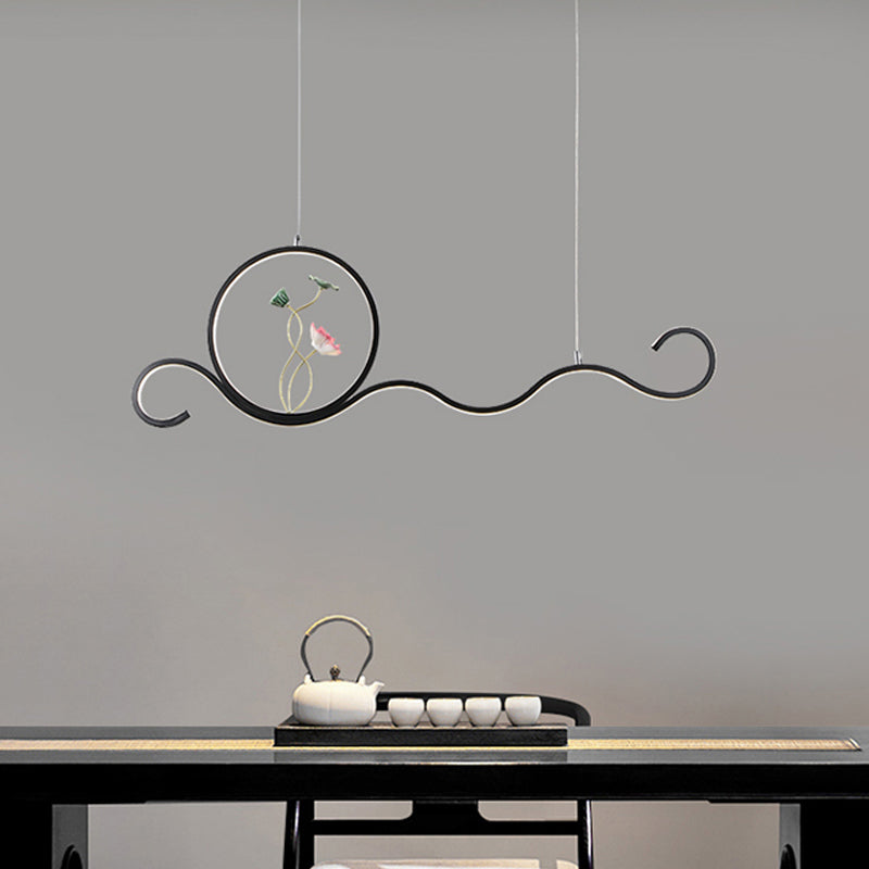 Linear Shape Island Lights Modern Style Metal Two Light Pendant Lighting