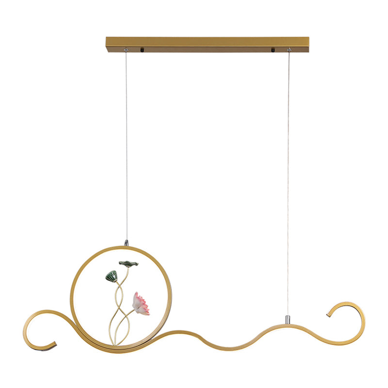 Linear Shape Island Lights Modern Style Metal Two Light Pendant Lighting