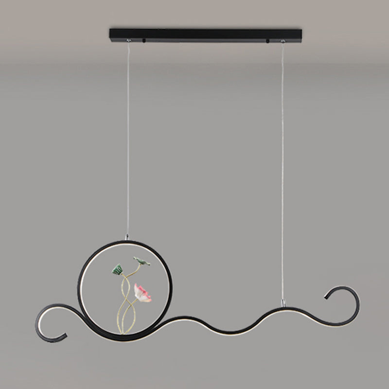 Linear Shape Island Lights Modern Style Metal Two Light Pendant Lighting