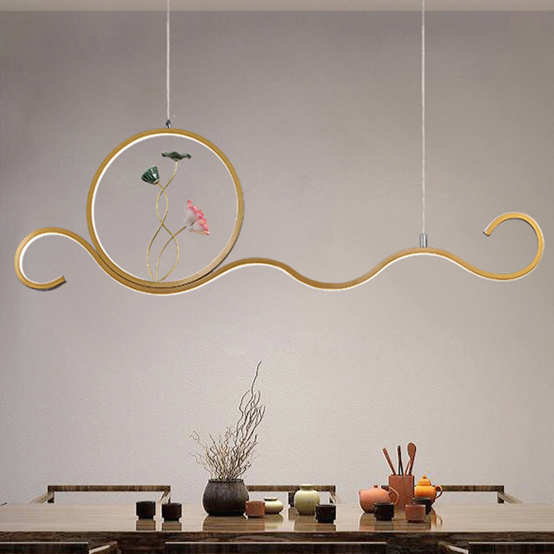 Linear Shape Island Lights Modern Style Metal Two Light Pendant Lighting