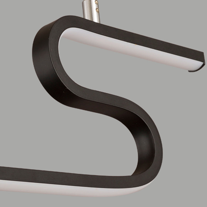 Linear Shape Island Lights Modern Style Metal 2-Light Pendant Light Fixtures