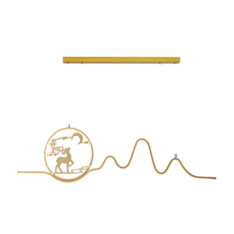 Linear Shape Island Lights Modern Style Metal Two Light Pendant Light Fixtures