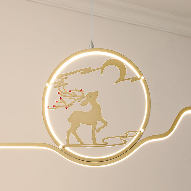 Linear Shape Island Lights Modern Style Metal Two Light Pendant Light Fixtures