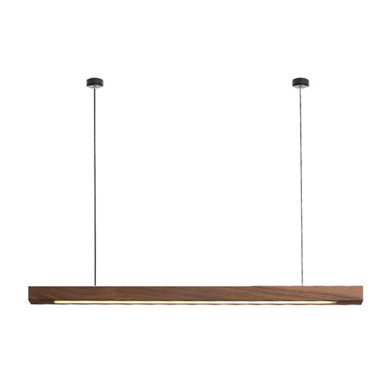 Linear Shape Island Light Modern Style Wood One Light Pendant Light Fixture