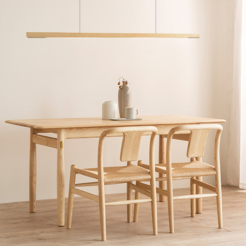 Linear Shape Island Light Modern Style Wood One Light Pendant Light Fixture