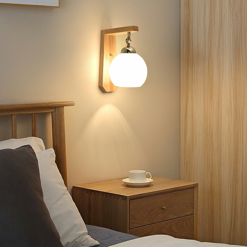 Luces apliques geométricas de estilo moderno madera 1 iluminación ligera montada en la pared