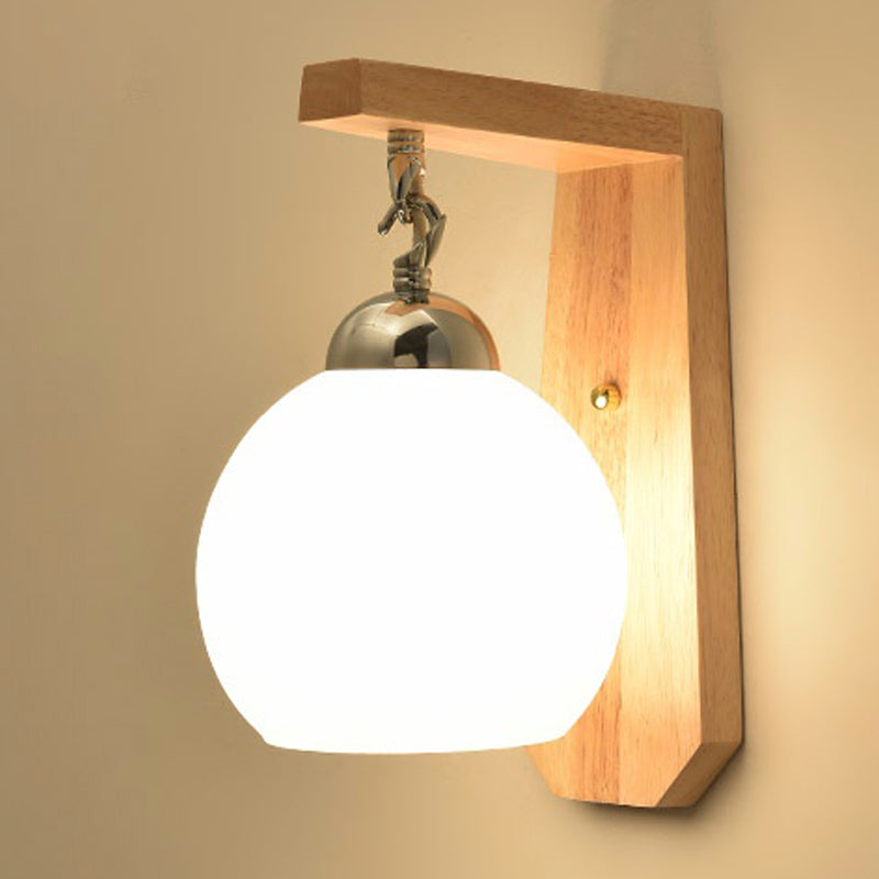 Luces apliques geométricas de estilo moderno madera 1 iluminación ligera montada en la pared