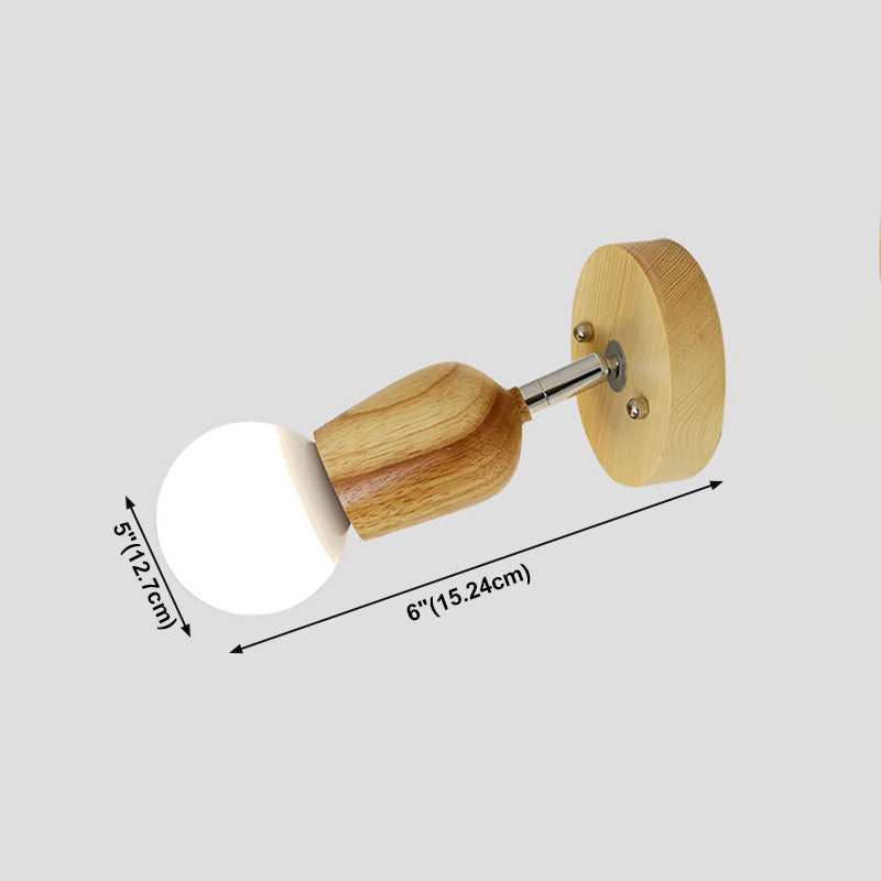 Modern Style Geometric Sconce Lights Wood 1 Light Wall Lighting Fixtures