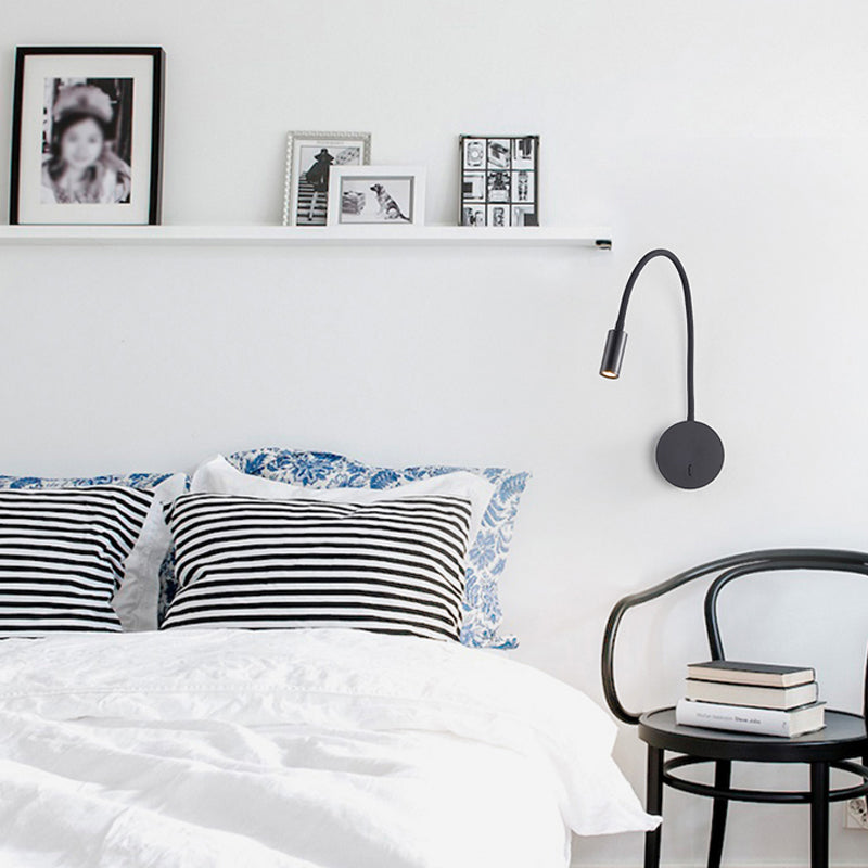 Luz de lámparas de columna vertebral de estilo contemporáneo 1 Metal 1 luces de lectura montadas en la pared ligera