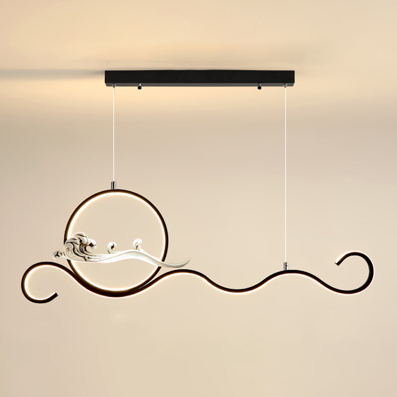 Modern Style Linear Shape Island Lights Metal 2-Light Pendant Lights