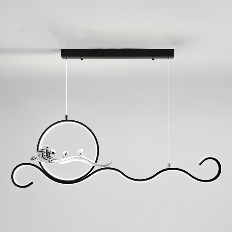 Modern Style Linear Shape Island Lights Metal 2-Light Pendant Lights