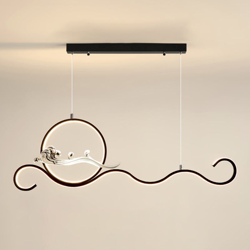 Modern Style Linear Shape Island Lights Metal 2-Light Pendant Lights