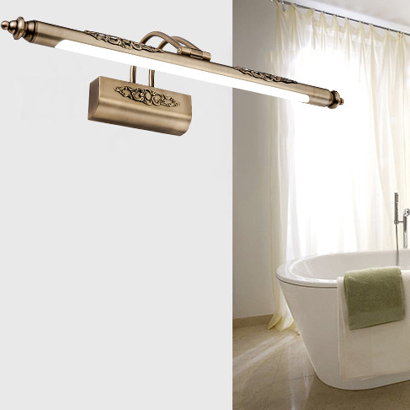 Lumo da parete a specchio lineare in metallo moderno lampada montata a parete a 1 luci in nichel