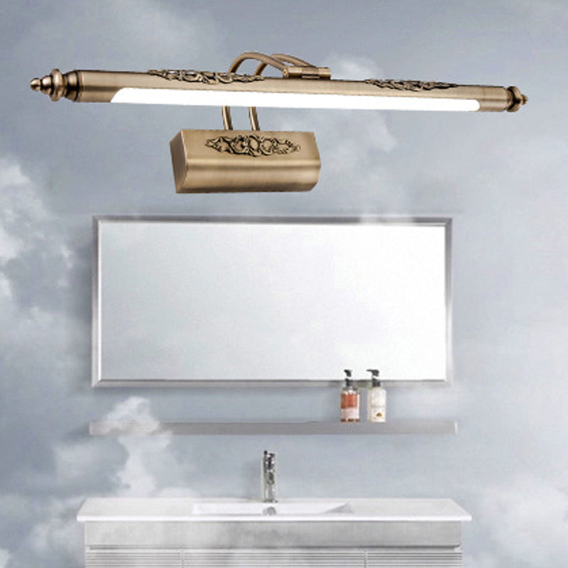 Lumo da parete a specchio lineare in metallo moderno lampada montata a parete a 1 luci in nichel