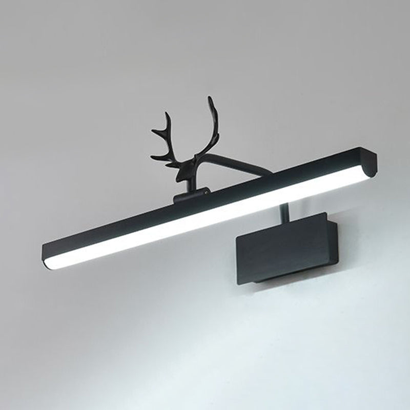 Metall Linear Wandleuchte moderne 1-Lichtspiegel Wandhalterung Licht in Schwarz
