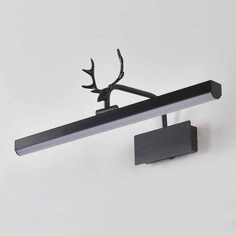 Metall Linear Wandleuchte moderne 1-Lichtspiegel Wandhalterung Licht in Schwarz