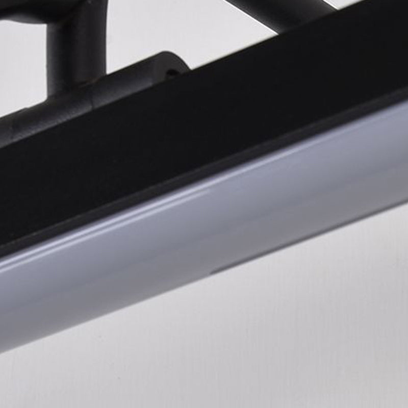 Metall Linear Wandleuchte moderne 1-Lichtspiegel Wandhalterung Licht in Schwarz
